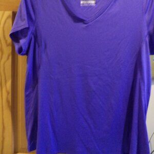 OCKEY  ~ PURPLE V-Neck T-Shirt ~  100% Polyester  NICE  ~ Size: XL